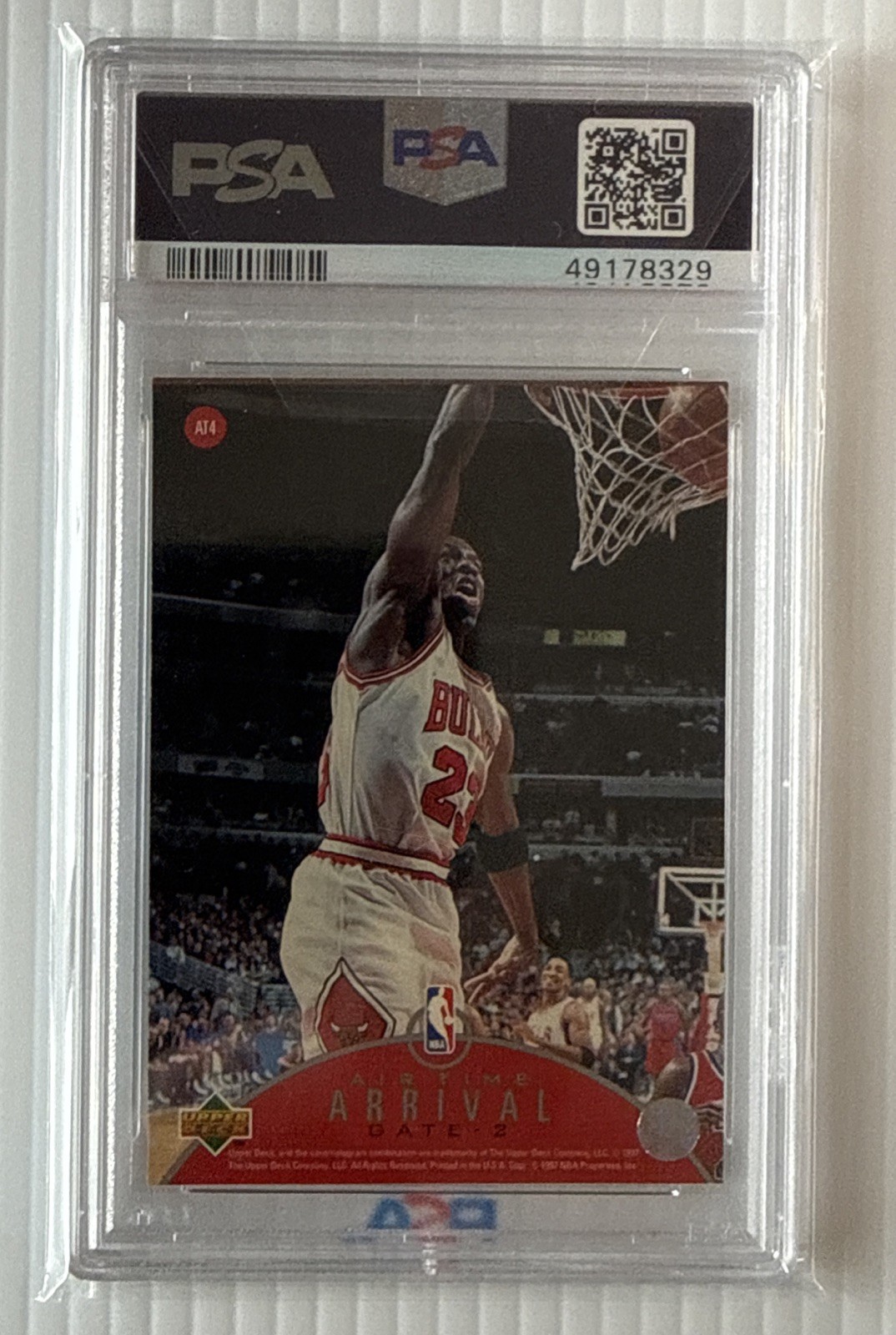 1997 Upper Deck Air Time Michael Jordan #AT4 PSA 9 MINT Bulls view 2