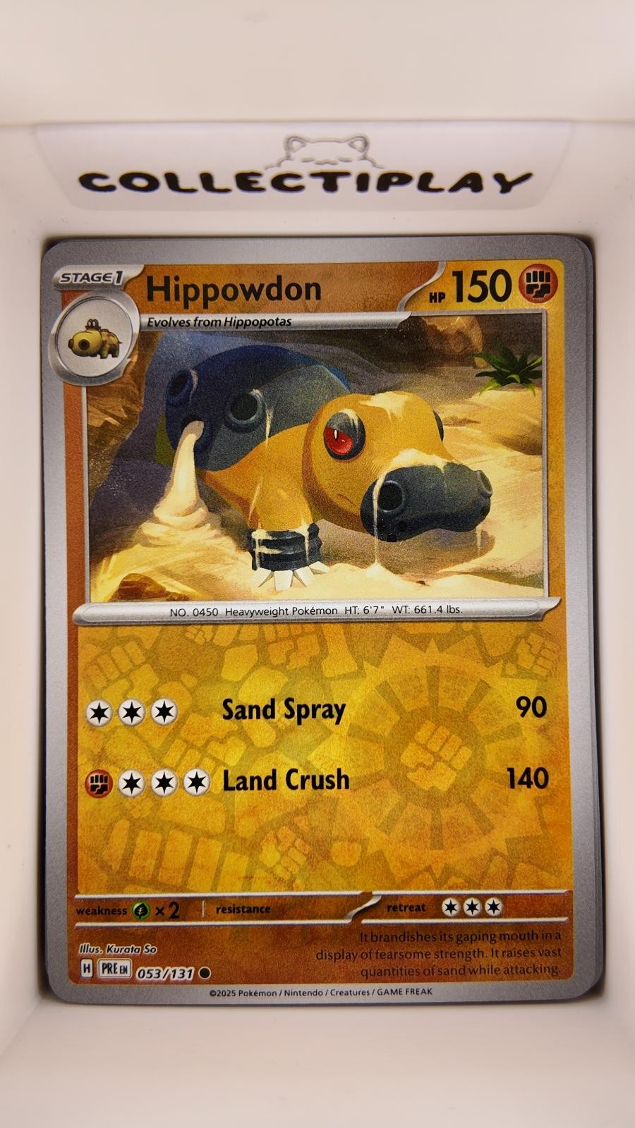 hippowdon pokemon card value Buy 53/131 Masterball Holo any damage done to Hippowdon E4 by attacks is reduced by 10 (after applying Weakness and Resistance) Hippowdon [Reverse Holo] #69 Prices