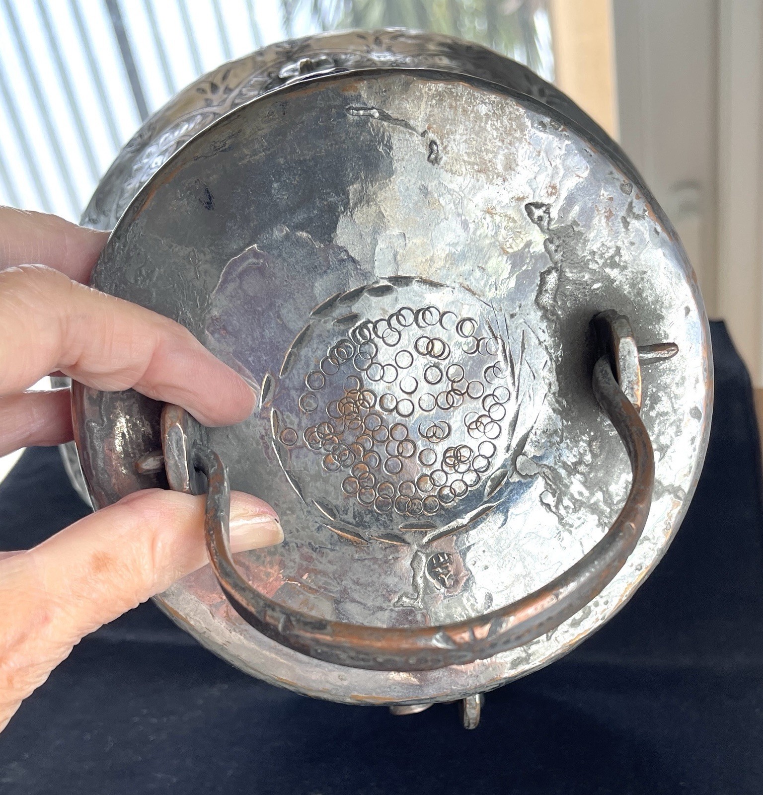 Antique Tinned Copper Armenian Turkish  2 PC Honey Pot Signed 18th Century