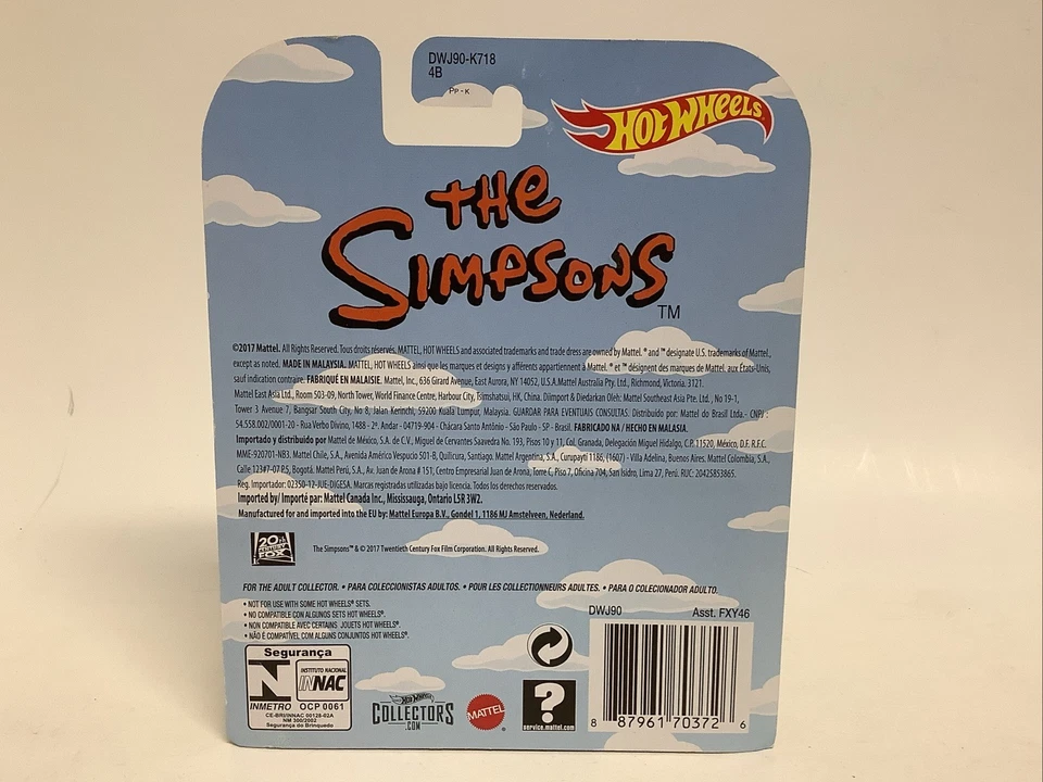 2017 Hot Wheels The Simpsons Family Car Real Riders Metal - Image 3 of 4