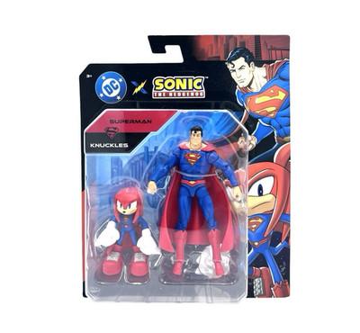 DC Comics x Sonic the Hedgehog Knuckles and Superman Action Figur 2 Pack Sammler