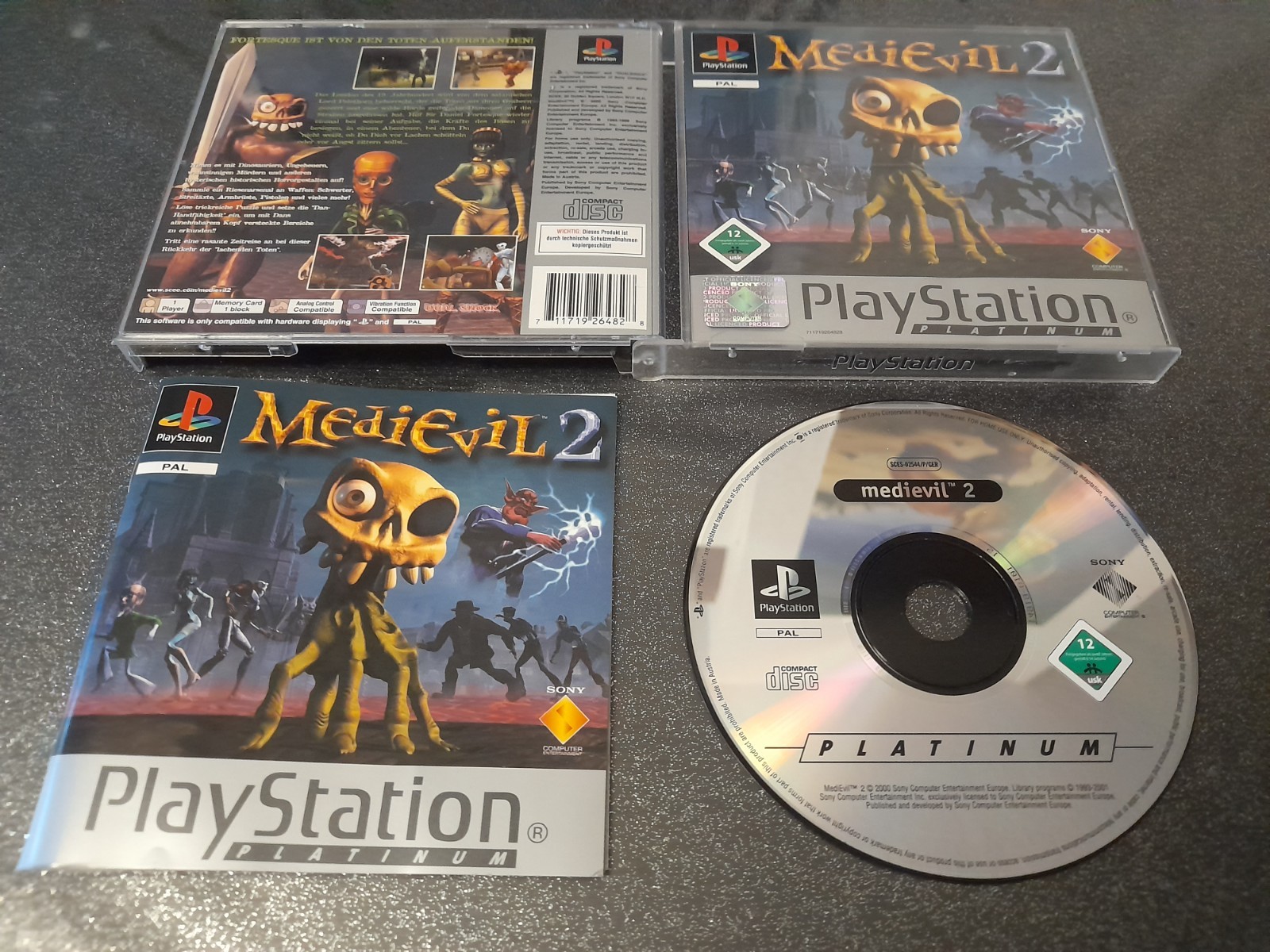 medievil 2 platinum playstation 1 PS1 complet CIB PAL german 🇩🇪 (ingame EUR)