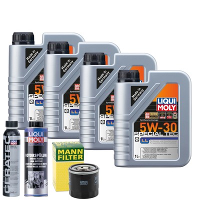 Motoröl 5W30 LIQUI MOLY 4L +MANN Ölfilter +Spülung +Cera Tec