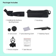 SV28Plus 25X-75X 70MM Lens Spotting Scope HD Monocular for Bird Watching os67
