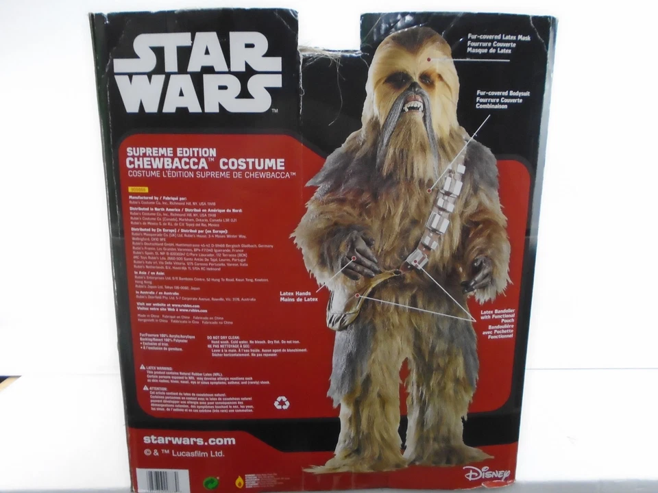 EDICIÓN SUPREMA Star Wars DISFRAZ CHEWBACCA Adulto Talla Única Rubíes COMPLETO Foto 3 de 4