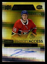 2021 UD Credentials Debut Ticket Access Yellow Jesse Ylonen Rookie RC AUTO /125