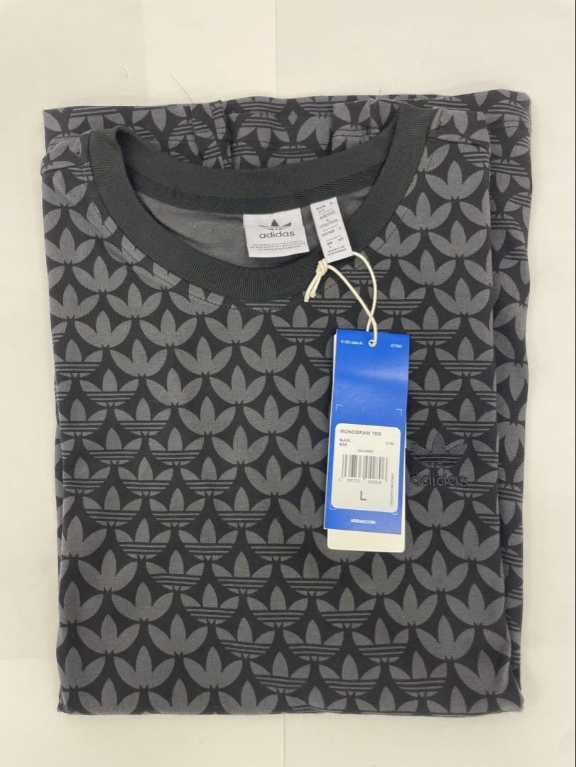 韓国限定　アディダス　adidas MONOGRAM TEE ブラック Lサイズ Adidas Women L Korea-Only Monogram Tee Black L Size Limited