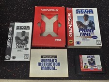 Prime Time NFL (Sega Genesis) CIB COMPLETE w/ INSERT * TESTED! Deion Sanders