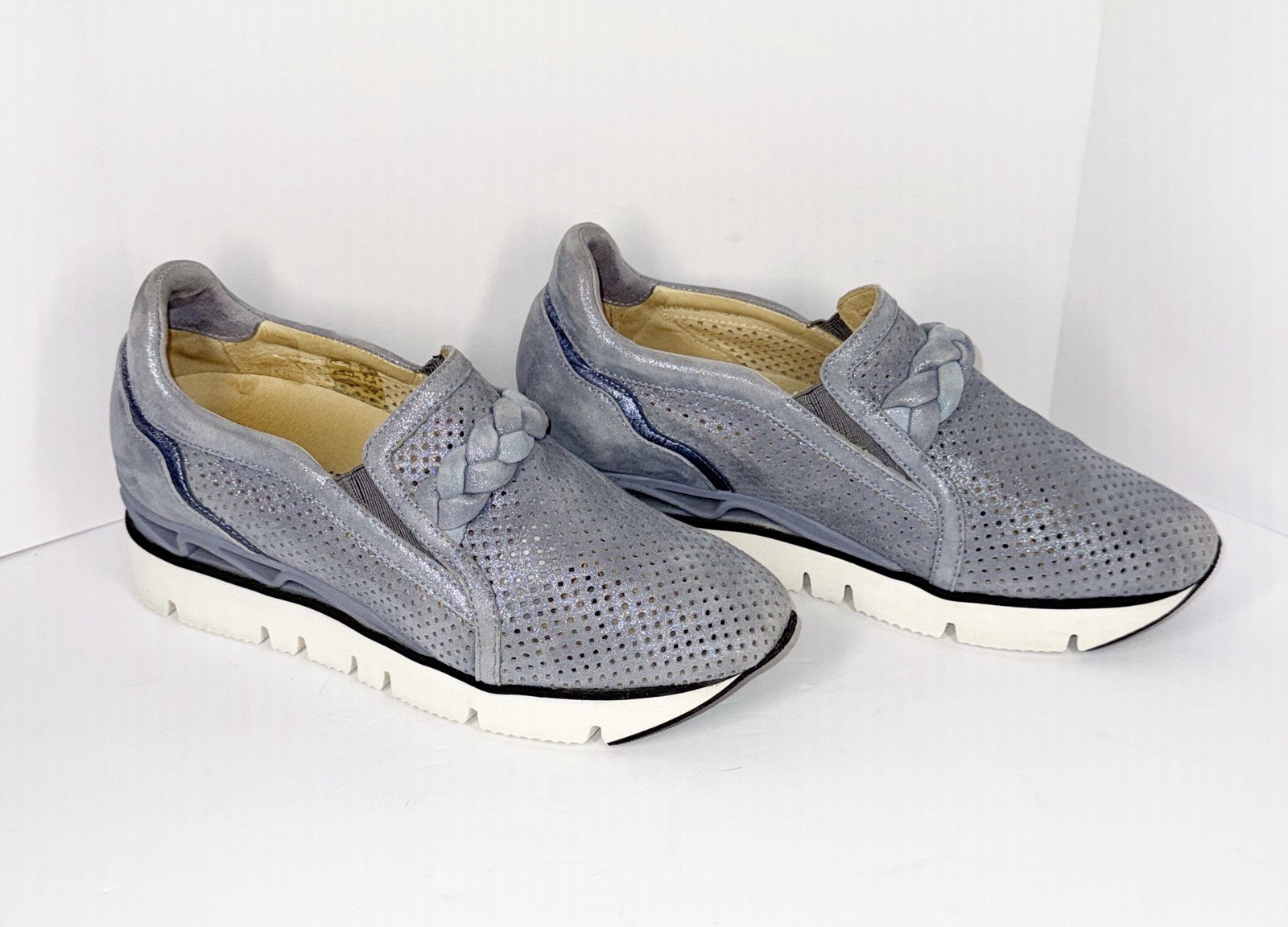 Softwaves Suede Platform Sneaker Loafer Dusty Blu… - image 3