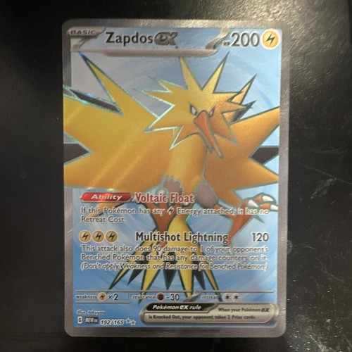 Pokemon TCG Zapdos ex 192/165 SV 151 Ultra Rare Full Art Holo EN