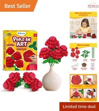 Kids DIY Rose Bouquet Craft Kit Mess-Free Wooden Flower Building Toys