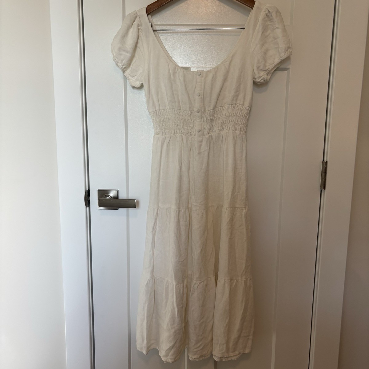 Womens Urban Outfitters White Cotton Cap Sleeve Dress Size S