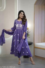 Women  s Embroidered Kurta Set with Dupatta  Elegant Ethnic Kurti Suit