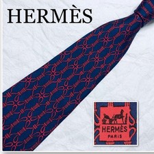 Good condition HERMES HERMES Tie Cord All over Pattern 100 Silk Made in France B