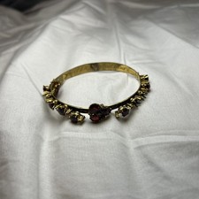 Possibly Filled Gold Braclet From 1913 With Unidentified Red Stones