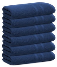 6 Pack Small Bath Towel Set - 100 Cotton 23x46 Shower Towels 450 GSM. Lightw...