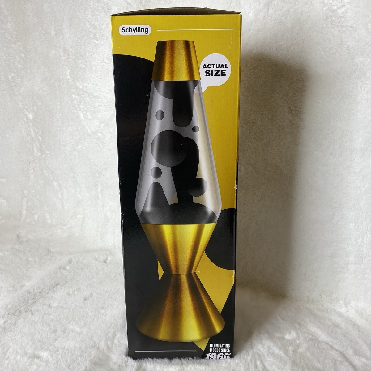 LAVA LAMP 16.3” 52oz GOLDEN CROWN Black Wax RARE ICON Schylling