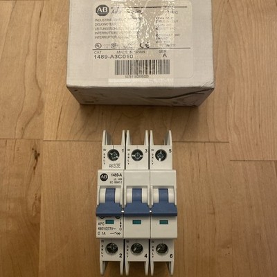 Allen-Bradley 1489-A3C010 Circuit Breaker 3 Pole 1 Amp 480/277VAC C Trip Curve
