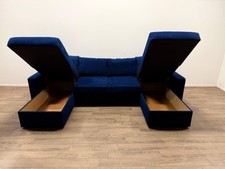 Miller Large U-Shape Corner Sofa – Blue ( USED READ DESCRIPTION)