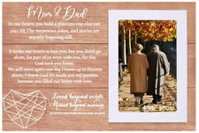 NZY Memorial Mom and Dad Wooden Picture Photo Frame Gift,Fits 6"x 4" Photo,Sy...