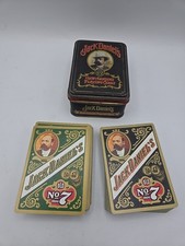 Jack Daniels Old No. 7 Gentlemens Playing Cards w/Tin Two Decks Pre-owned EUC 