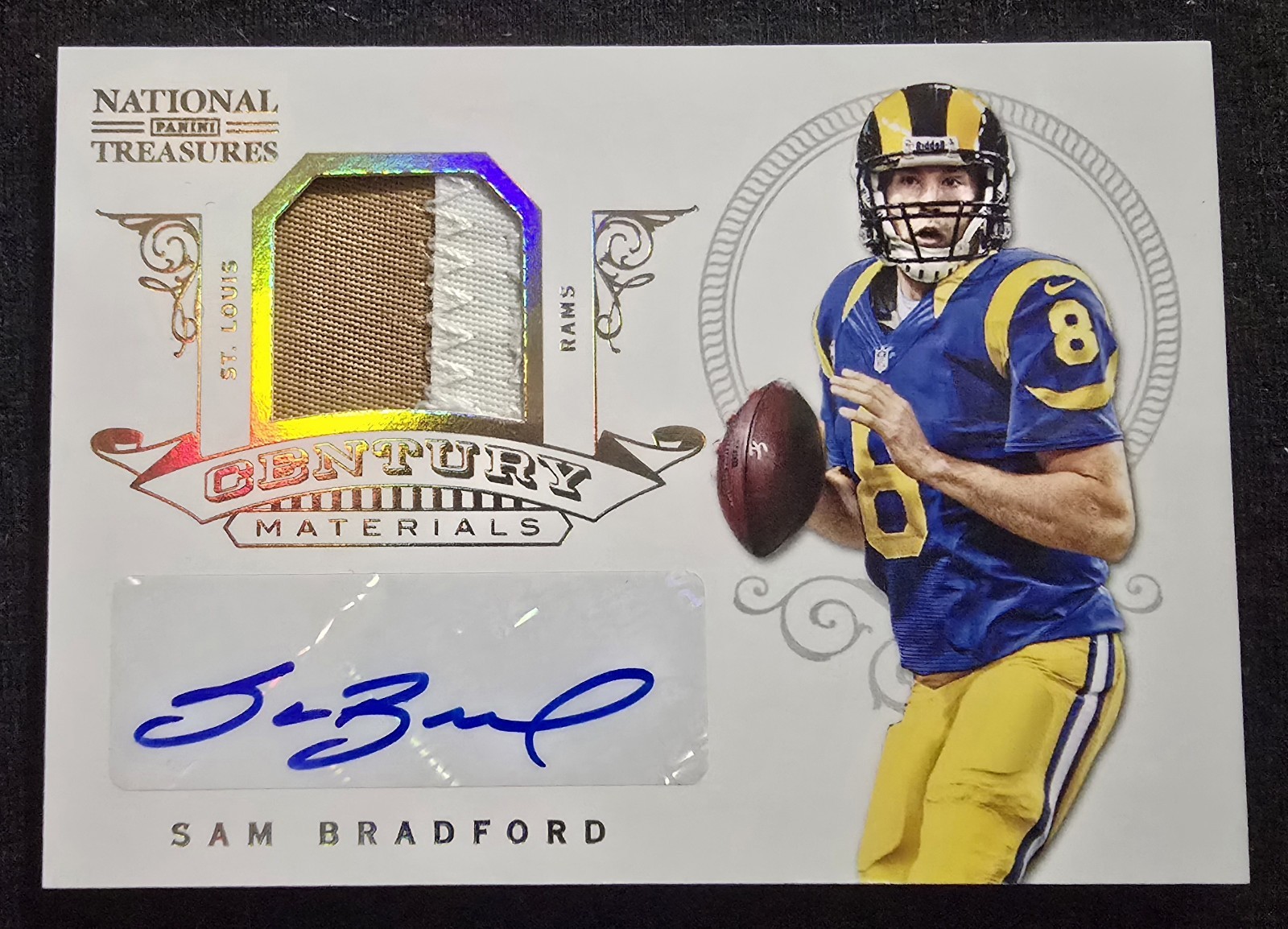 2012 National Treasures Sam Bradford Game Used Jersey/Patch Auto #36 12/15 RAMS 