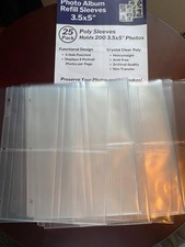 Photo Album Refill Pages 3.5x5 25 Pack For 200 Pictures 3ring Binder Photo Poc