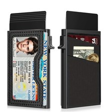 Mens Wallet Card Holder Slim Minimalist Wallet for Men Pop Up RFID Blocking