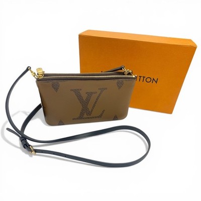 Louis Vuitton Double Zip Pochette Two Tone Brown Monogram