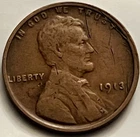1913 Lincoln Wheat Cent Penny Philadelphia Circulated Filler Details BN1162