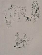 TOULOUSE LAUTREC: Pferde Und Hund, GRAVUR, 1951