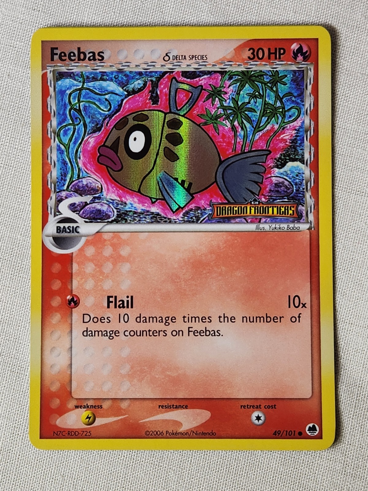 NM Feebas - Reverse Holo #49 Dragon Frontiers Pokemon TCG