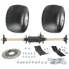 28" 32" Rear Axle kit 5" Wheels Brake Sprocket Hub for Go kart ATV Cart Trike