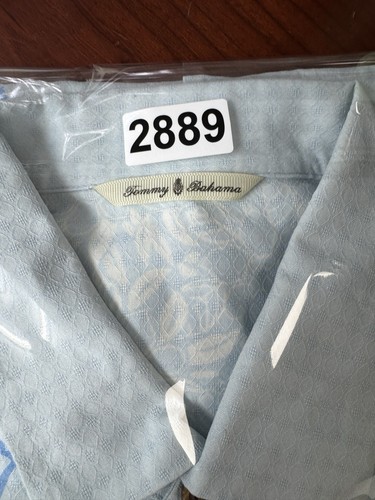 Camisa Tommy Bahama Para Hombre Grande Azul Seda Bordada Flores Floral Costa Playa - Imagen 10 de 10