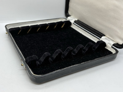 Leerer Vintage sechsteiliger Tee-/Buttermesser Besteckkasten Präsentationskasten - schwarz