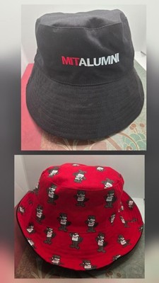 MIT Alumni Bucket Hat Reversible Black To Red Tim The Beaver