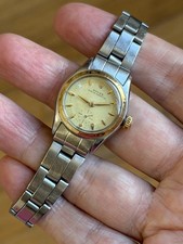 Rolex Oyster Perpetual 6505 Gold & Steel Ladies Vintage Watch 26mm 1950s Rivet
