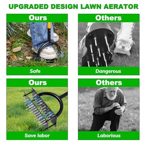 Garden Lawn Aerator & Aerator Lawn Tool - Manual Grass Plug Aerators & A - Afbeelding 5 van 7