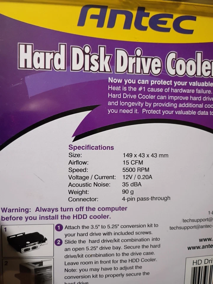 Antec Hard Disk Drive Cooler. New In PKG. - Image 2 of 4