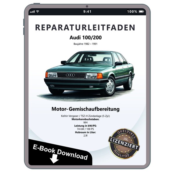 Audi 100/200 1,9L Keihin Vergaser TSZ-H ZüNdanlage Werkstatthandbuch Pdf Datei-image