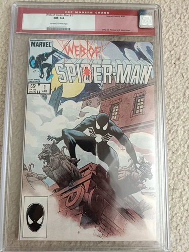 Web of Spider-Man #1 (1985) CGC 9.4 Classic Black Costume- Old 'Modern Grade'