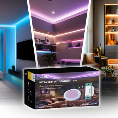 EnoLED Smart Wireless Downlight Wall Switch 4PK-WSD-RGBCW-6 Ultra-Slim RGB+CCT