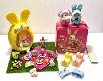 Sylvanian Families Osterszene Neu 2 Trachten Babys Handarbeit Schmuckkästchen
