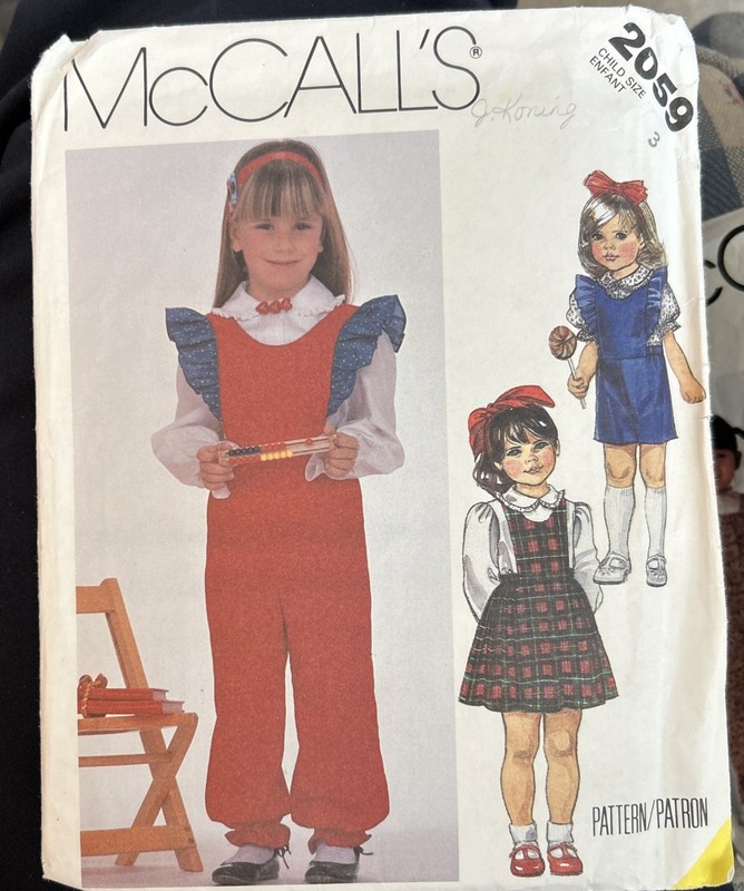 NEW!! McCalls Pattern. Jumper, Overalls, & Blouse. Sz. 3