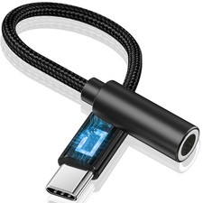 USB Type C to 3.5mm Audio Adapter, C Aux Dongle 1Pack, black2