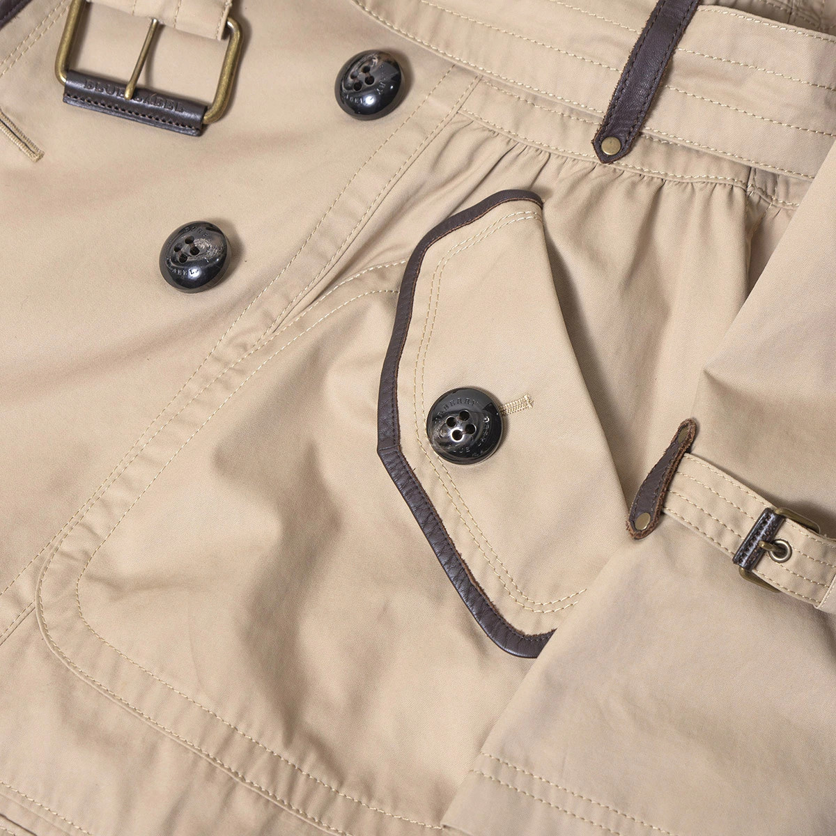 [Used] Burberry Blue Label Trench Coat 36 Beige Women's Leather Piping Deformed  thumbnail 12