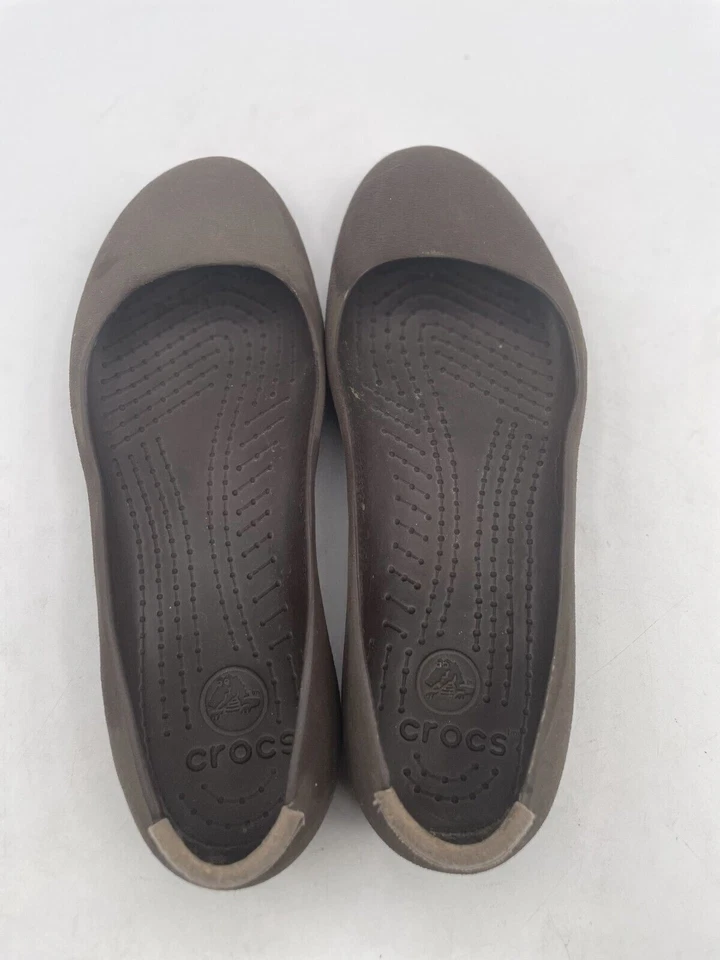 Zapatos planos Crocs Marine Flat Bro para mujer talla 6 marrón gamuza sin cordones Foto 4 de 4