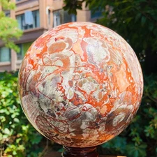 7.04LB Rare Natural Colorful Agate Quartz Crystal Ball Reiki Healing 805