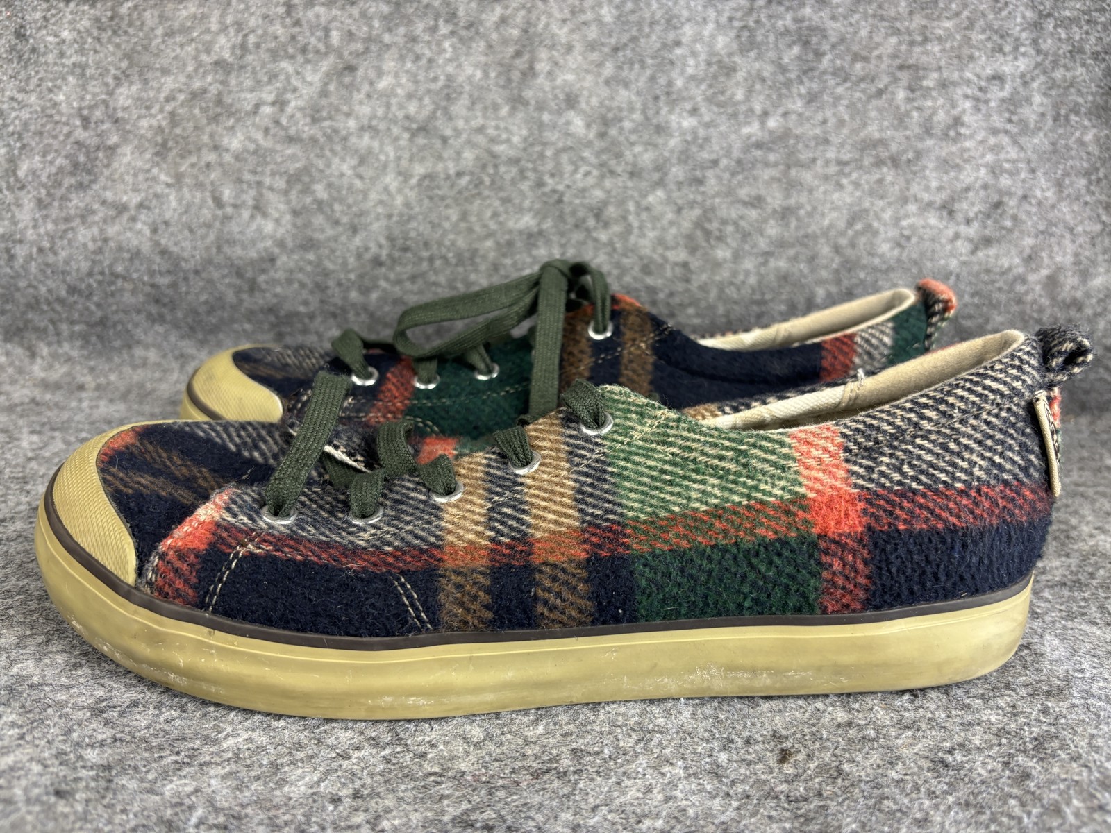 SAOLA Scarpe Keen Elsa donna 10 quadri lana stringate casual basse suola verde 407820