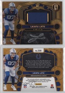 2024 Panini Gold Standard Jersey /199 Laiatu Latu #230 Rookie Auto RC